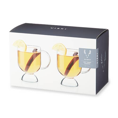 Raye™ Footed Glass Hot Toddy Mugs - Set of 2