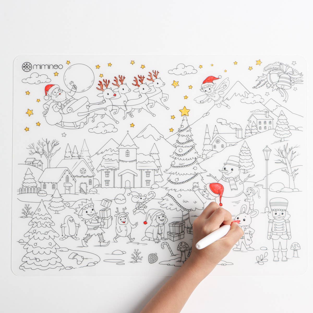 Christmas Silicone Reusable Coloring Mat Set Special Edition