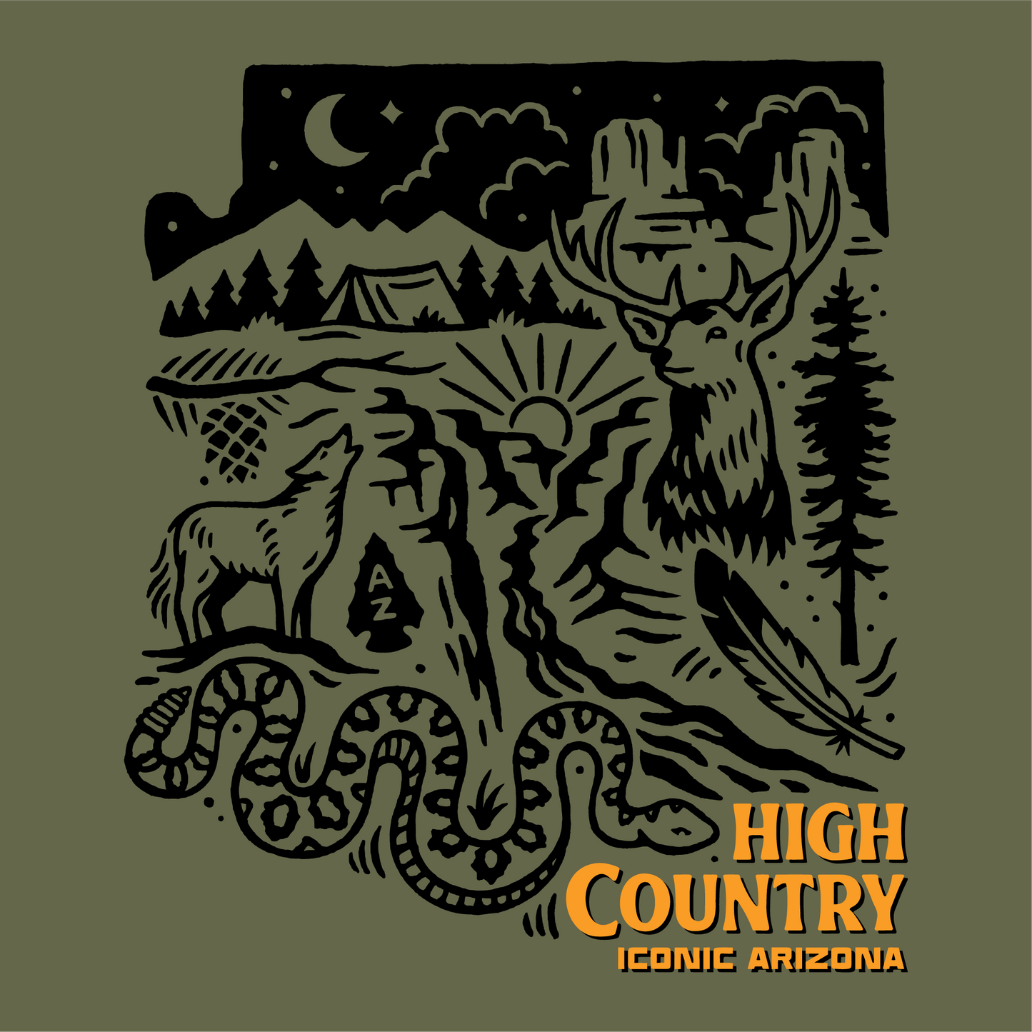 Up North Unisex Tee - Military Green