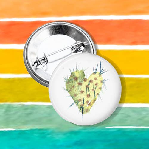 Cacti Love Watercolor Button