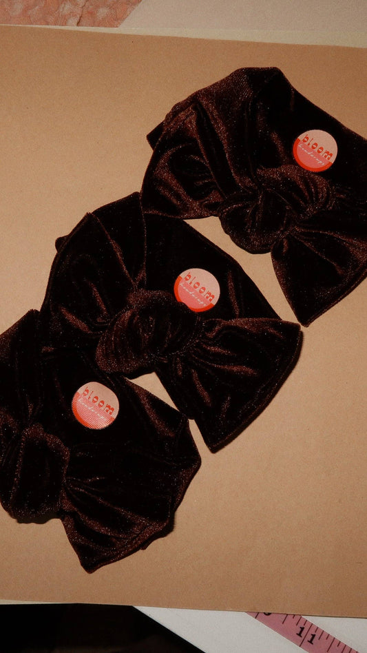 Chocolate Velvet Tie On Headwrap