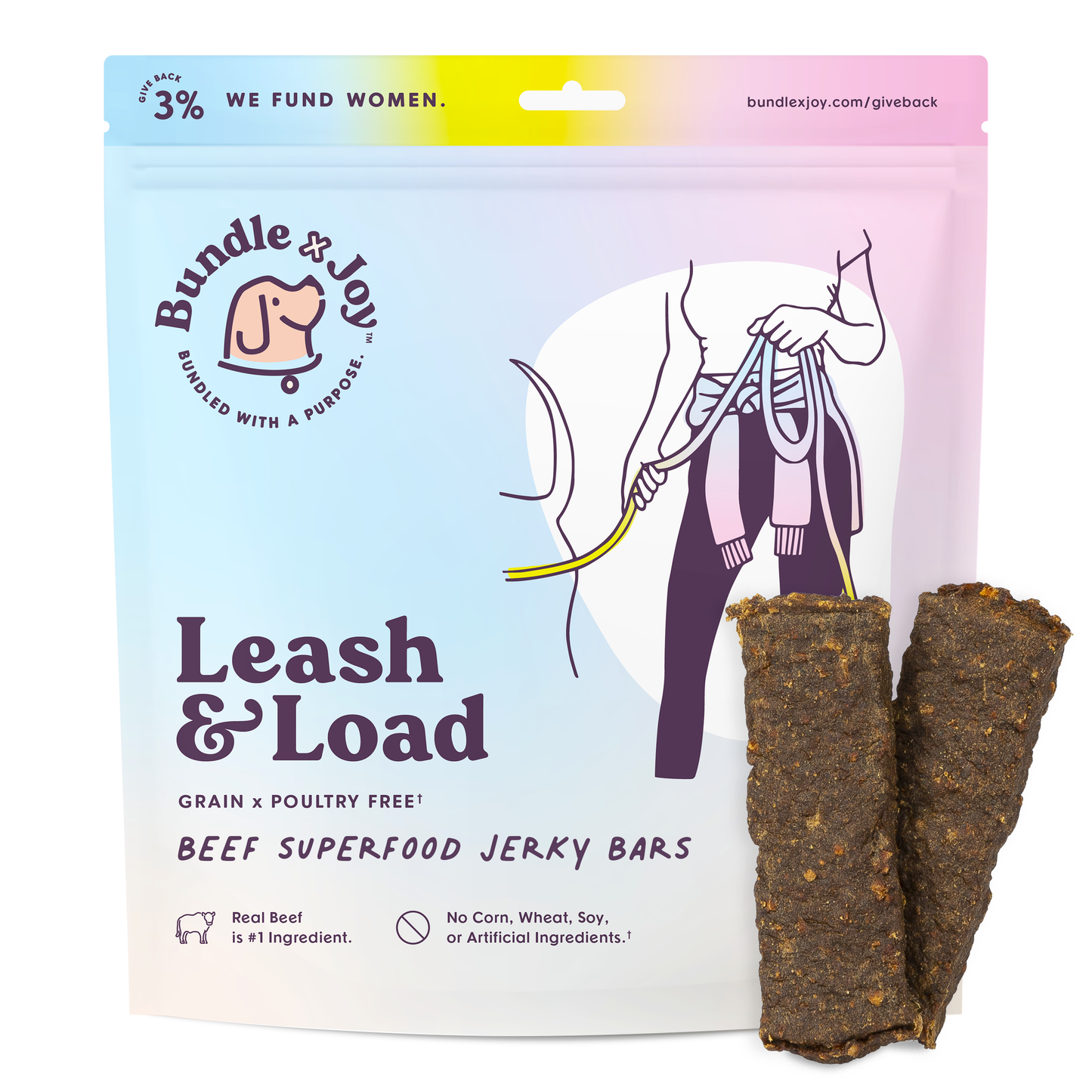 Leash & Load Beef Superfood Jerky Bars for Dogs 5oz