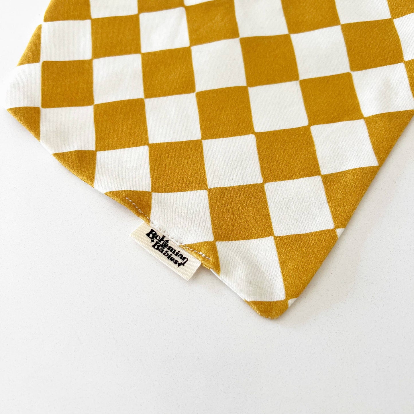 Golden Spice Checkered Organic Bandana Bib