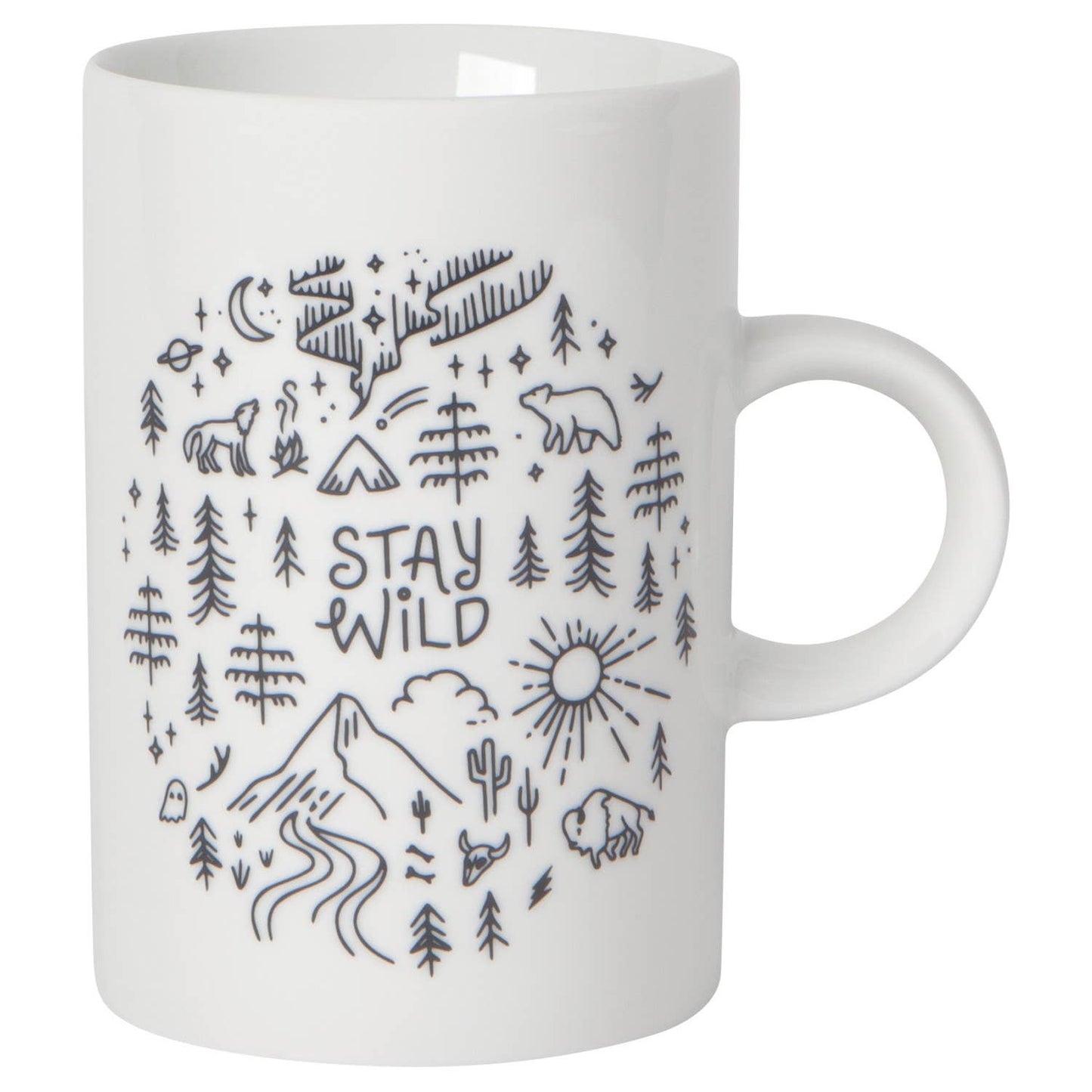 Danica Studio Stay Wild Tall Ceramic Mug, 14 oz Capacity