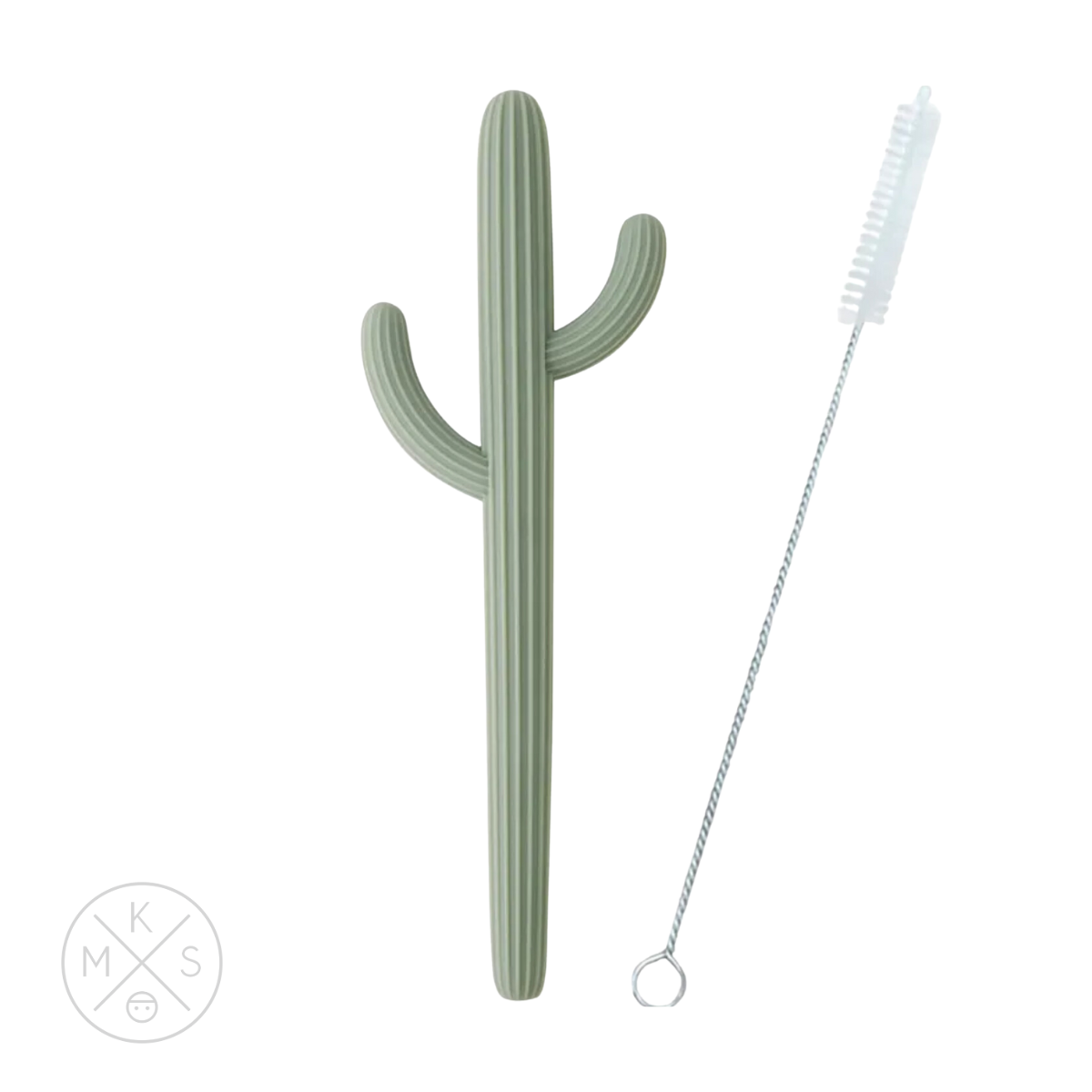 Cactus Silicone Teether/Straw