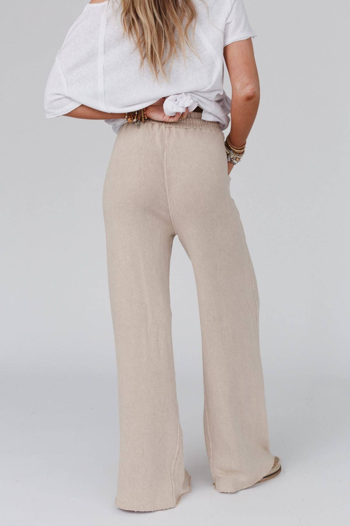 New Taupe Wide Leg Pant Relaxing Robin