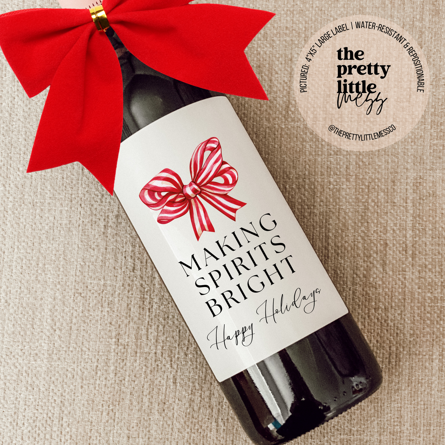 Making Spirits Bright Wine Label