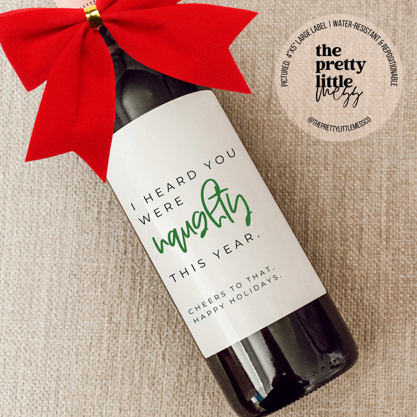 Naughty List Wine Label