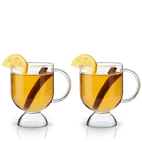 Raye™ Footed Glass Hot Toddy Mugs - Set of 2