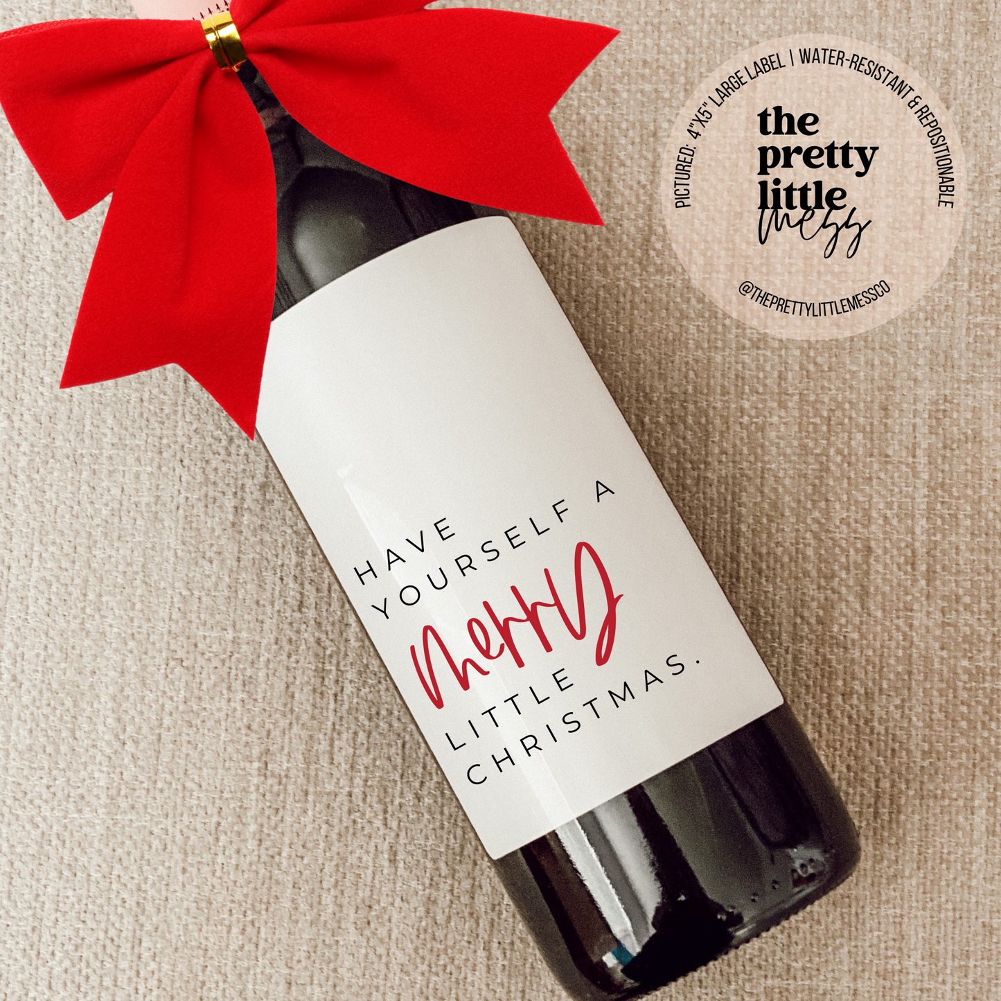 Merry Little Christmas Wine Label