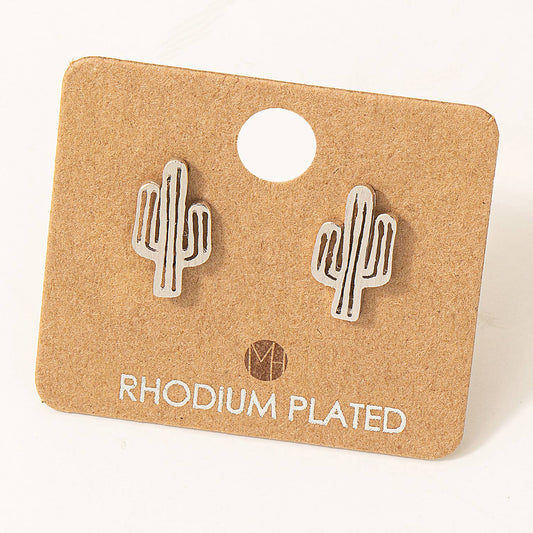 Dainty Desert Cactus Stud Earrings