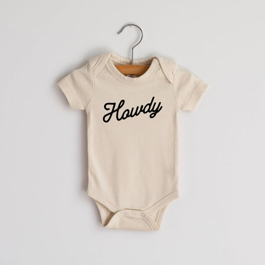 Cream Howdy Modern Organic Baby Bodysuit