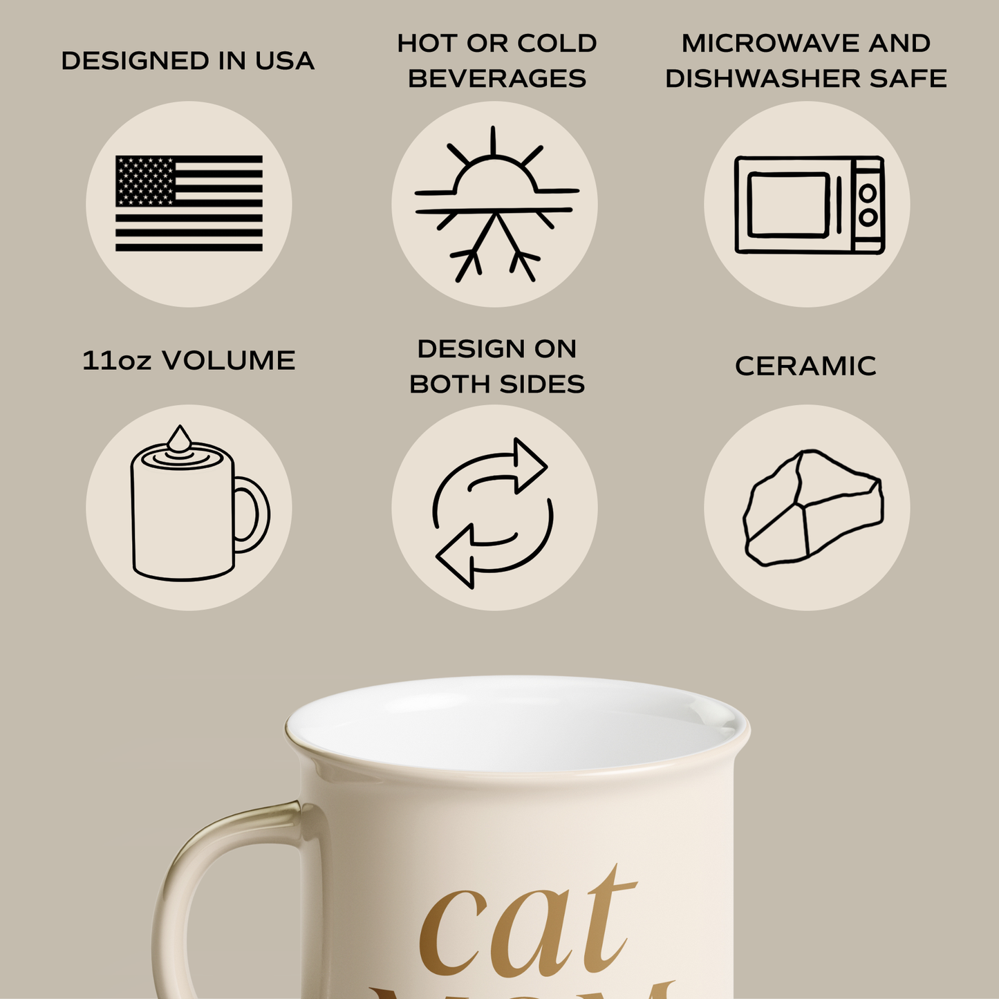 Cat Mom 11 oz Campfire Coffee Mug - Home Decor & Gifts