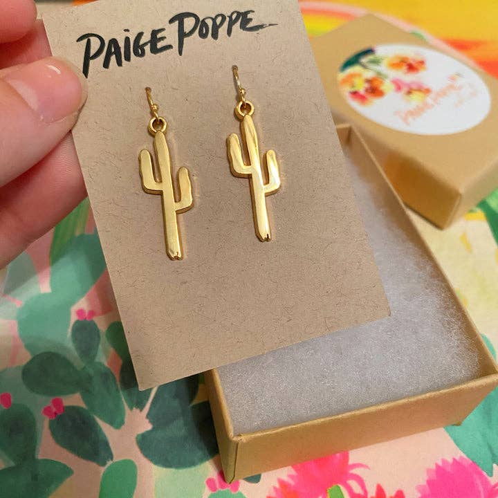 "Golden Saguaro"  Earrings