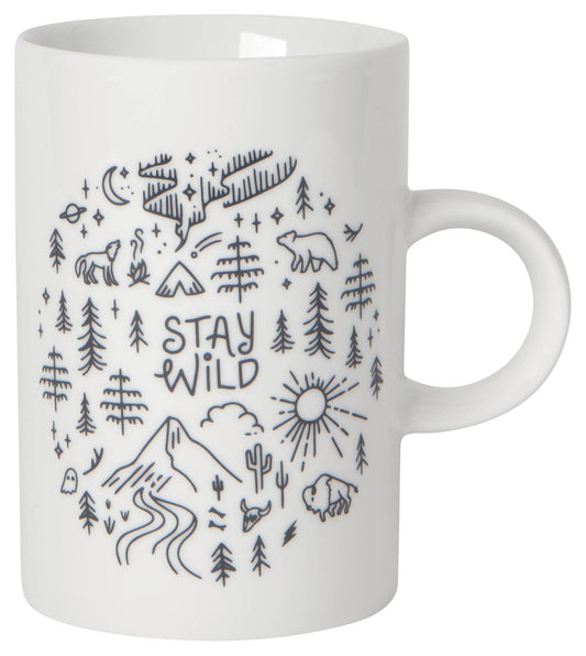 Danica Studio Stay Wild Tall Ceramic Mug, 14 oz Capacity