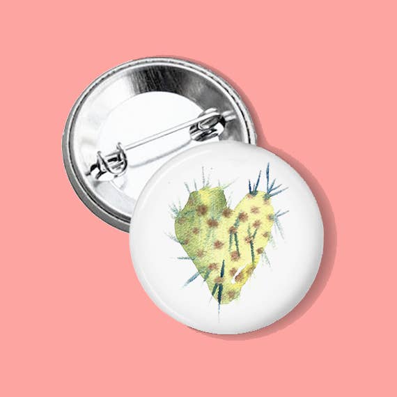 Cacti Love Watercolor Button