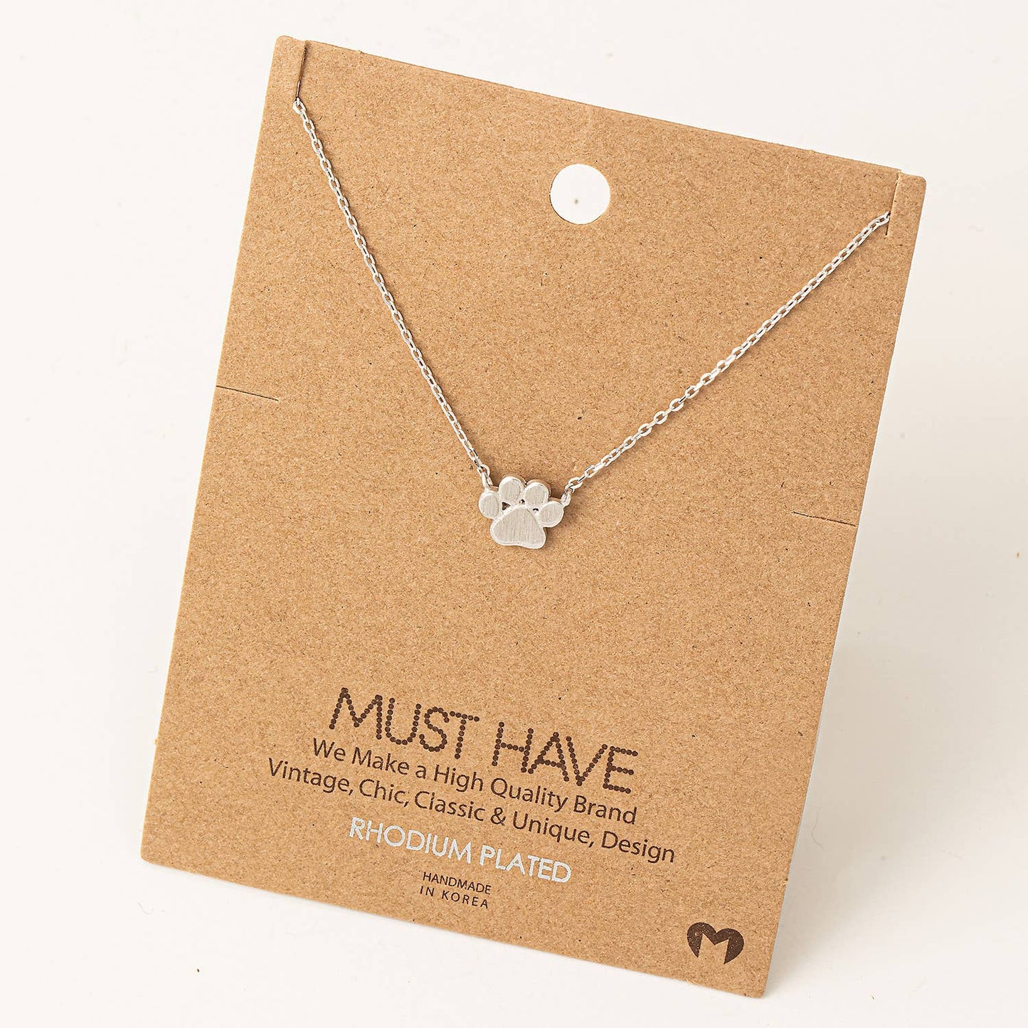 Mini Paw Print Charm Necklace