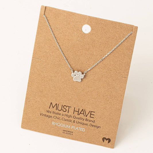 Mini Paw Print Charm Necklace