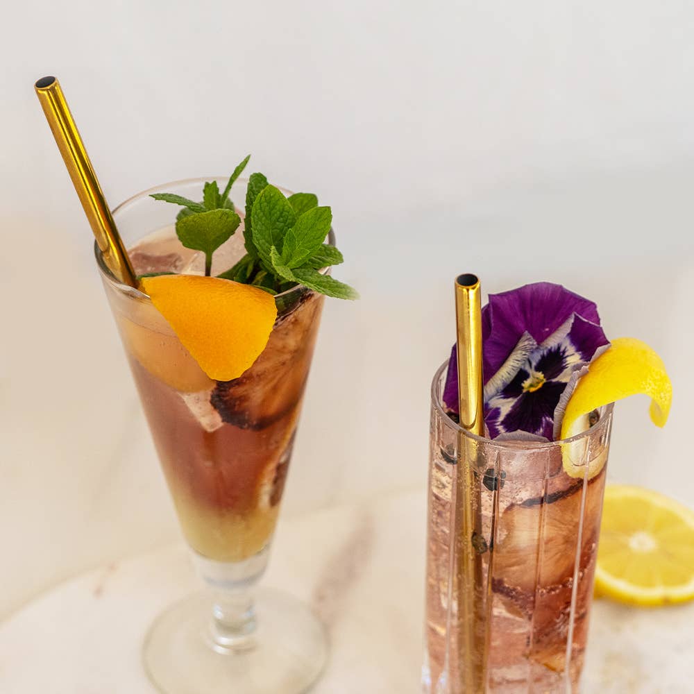 Metal Cocktail Straws - Gold