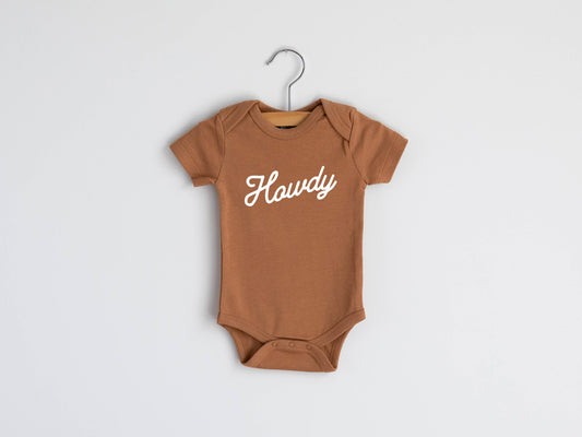 Camel Organic Howdy Modern Baby Bodysuit