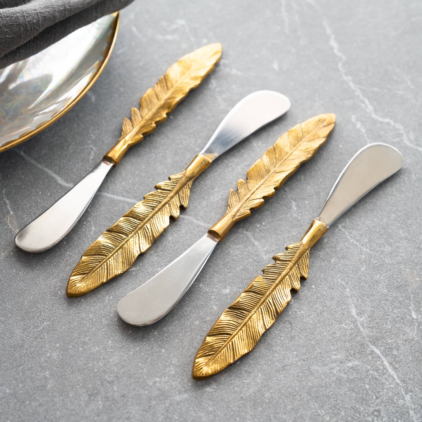 Aluminum & Gold Leaf Spreader Set