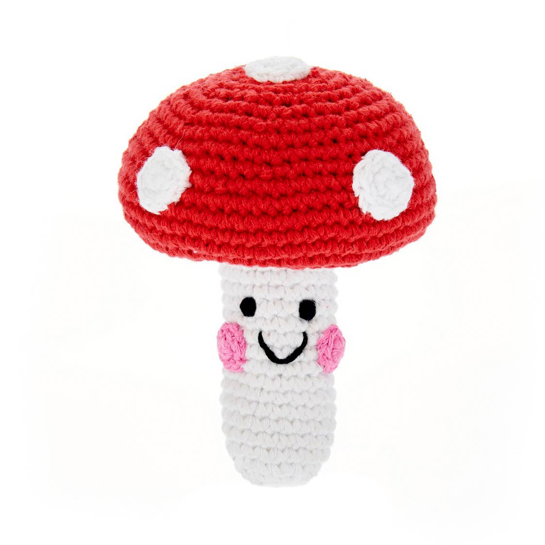 Friendly Plush Mushroom Rattle - Red