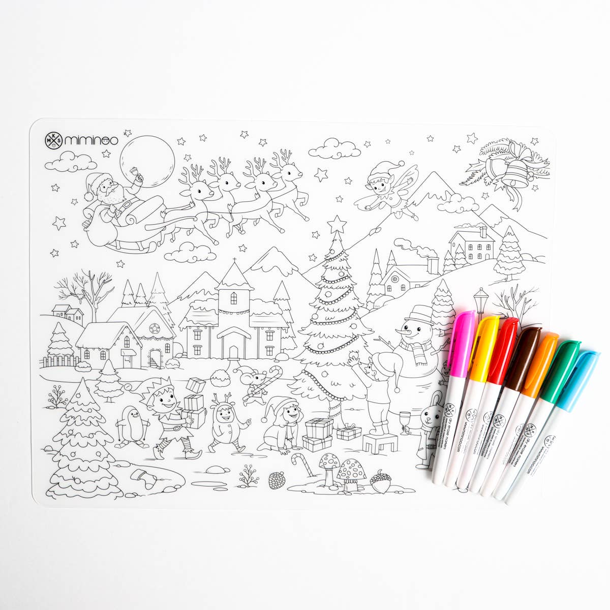 Christmas Silicone Reusable Coloring Mat Set Special Edition