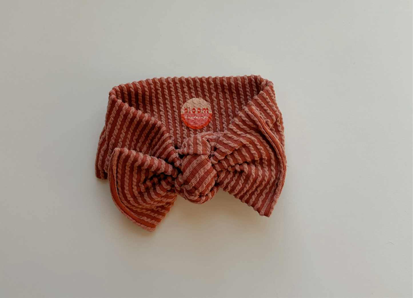 Cinnamon Wavy Ribbed Tie On Headwrap