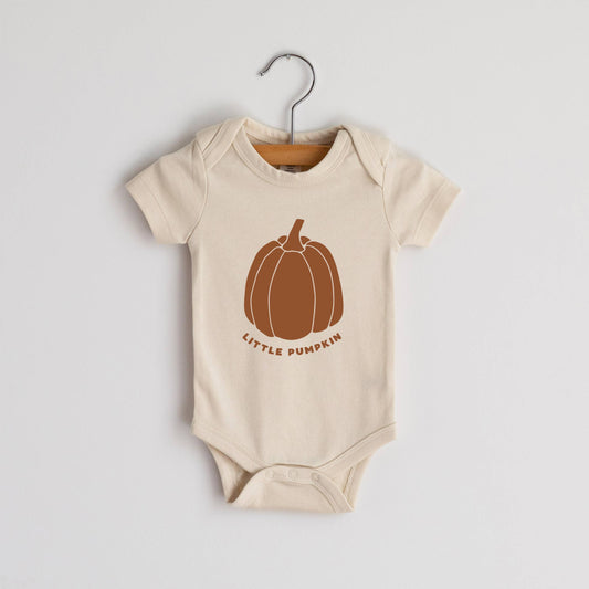 Cream Little Pumpkin Organic Baby Bodysuit