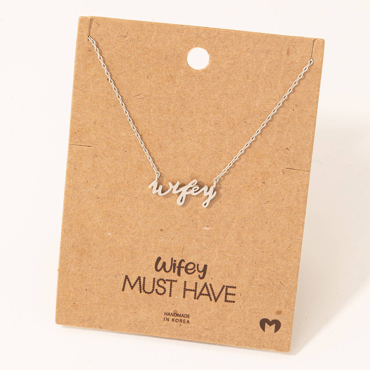 Wifey Handwritten Pendant Necklace