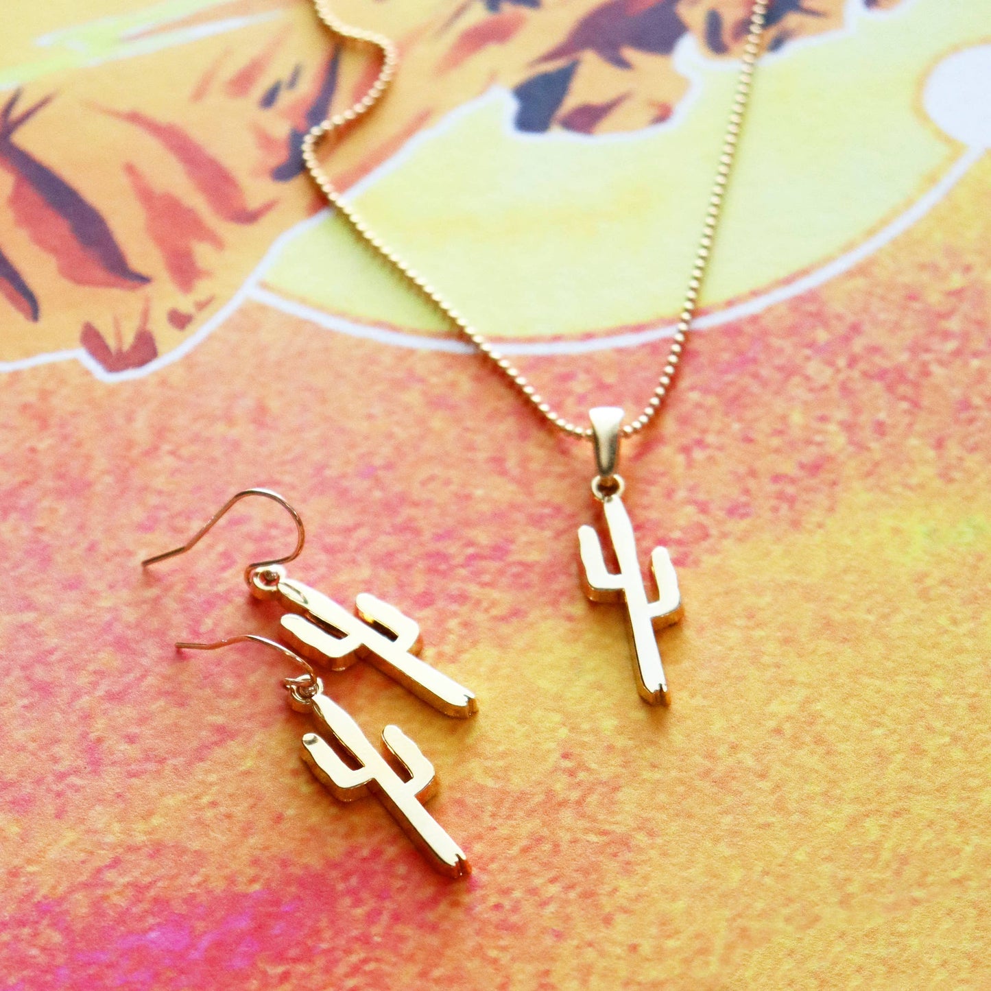 "Golden Saguaro"  Earrings