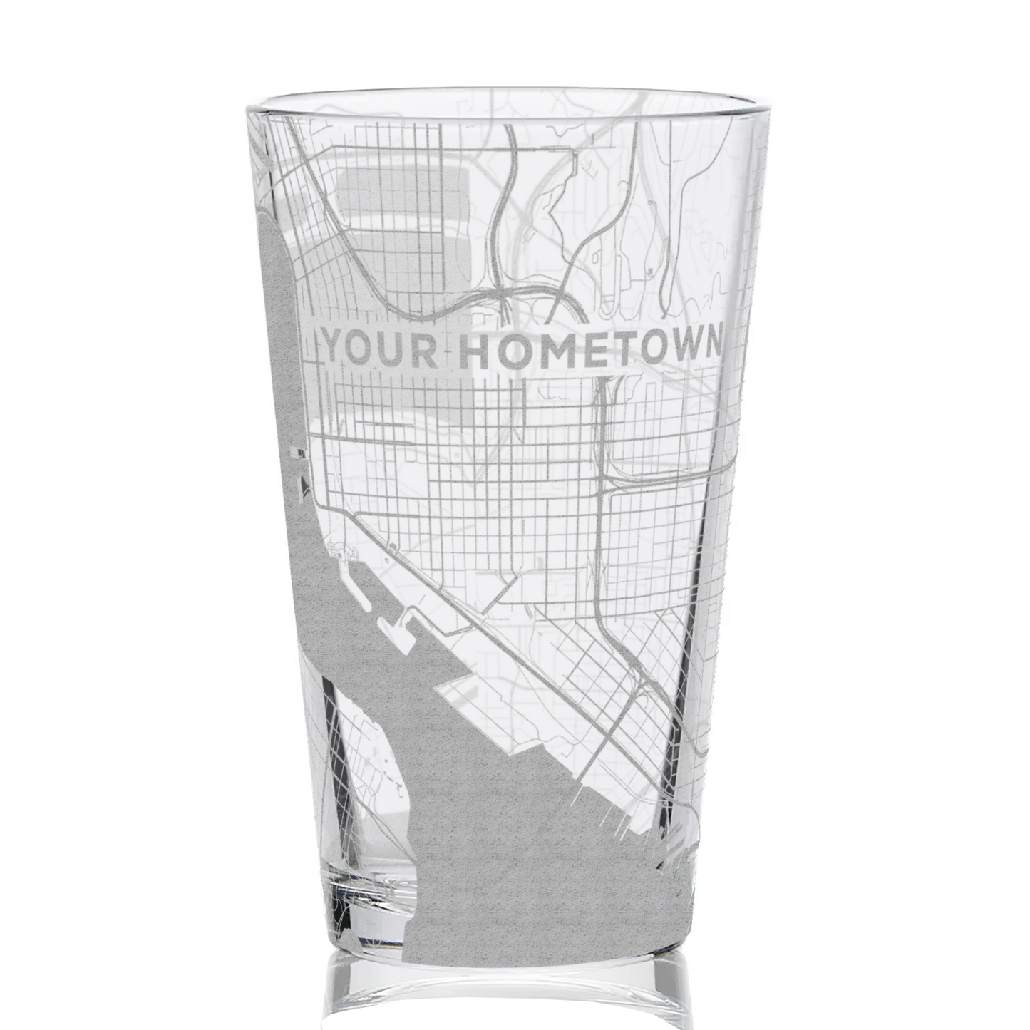 PHOENIX, AZ Engraved City Street Map 16oz Pint Glasses