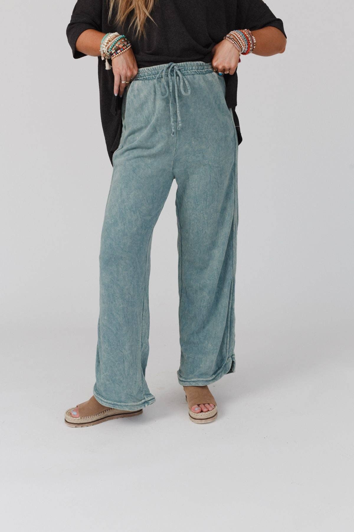 So Comfy Wide Leg Full Pant - New Teal