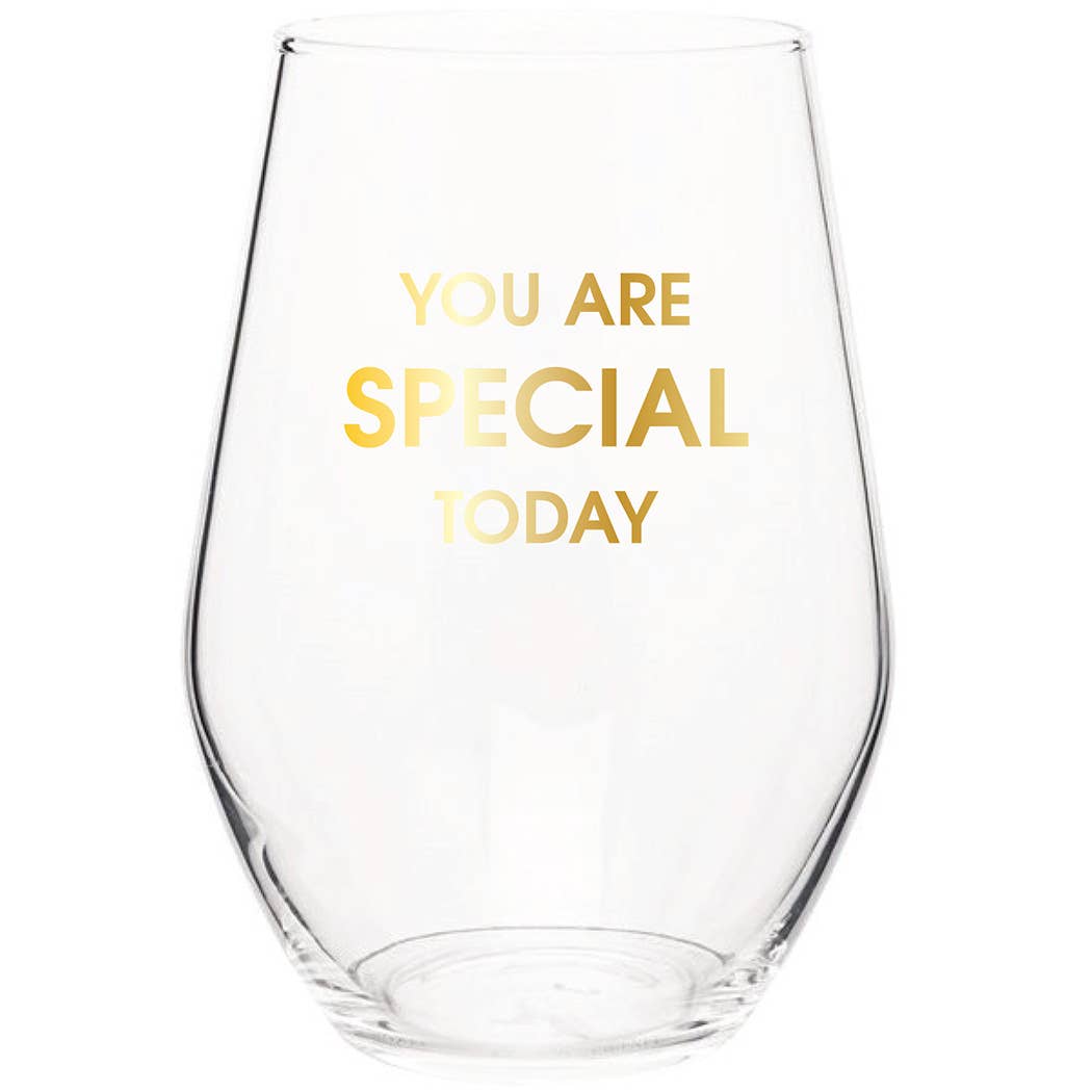 You Are Special Today - Gold Foil Stemless Wine Glass