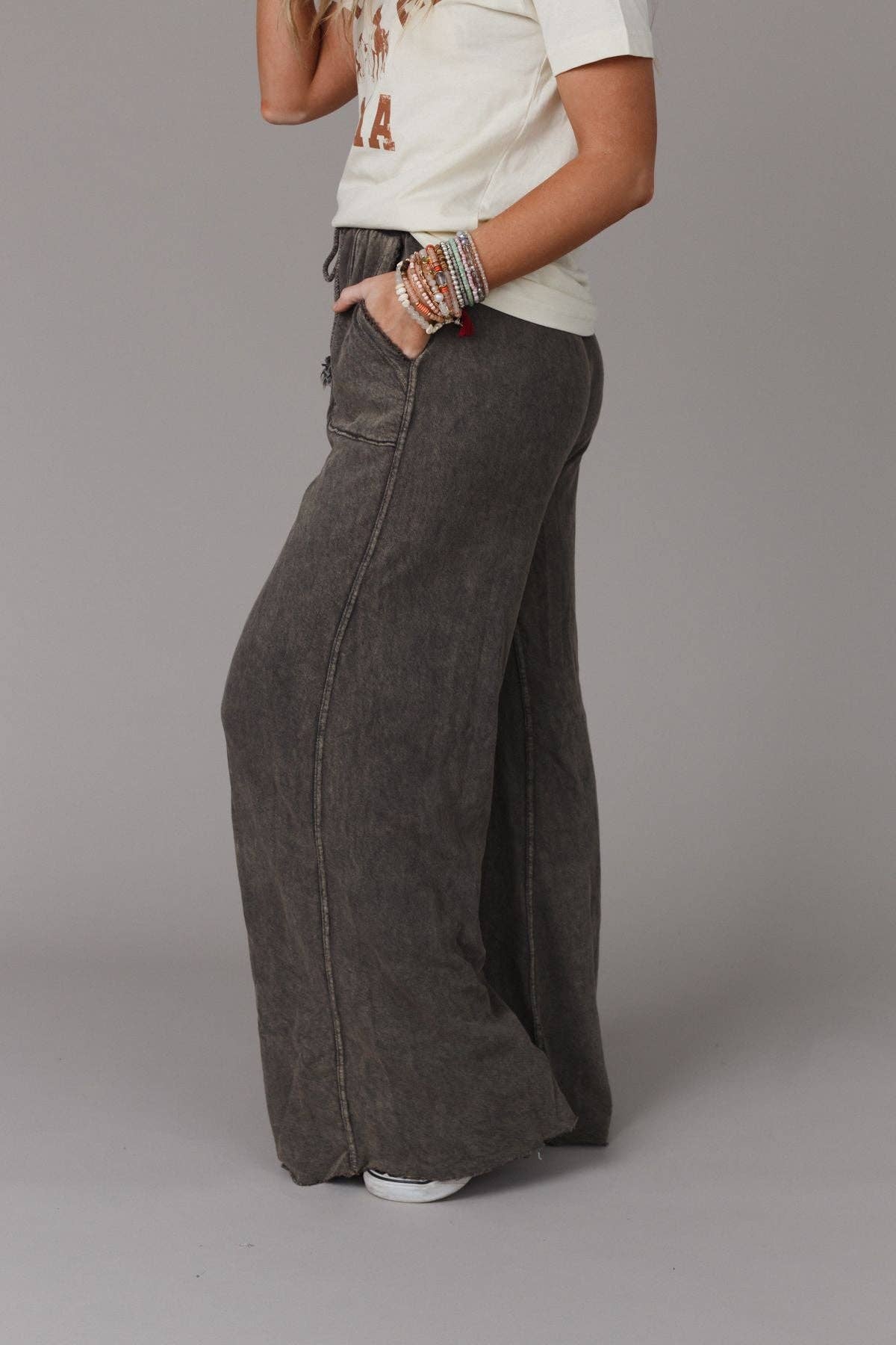 Relaxing Robin Wide Leg Pant - New Charcoal