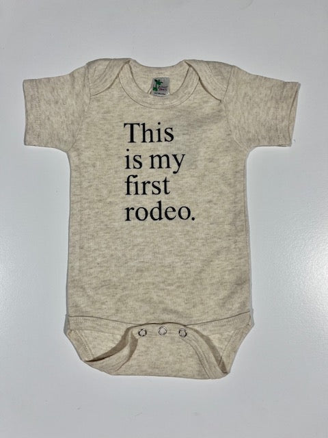 First Rodeo Organic Cotton Infant Bodysuit, Printed baby onesie