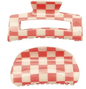 Checkered Minimalist Large Hair Clip