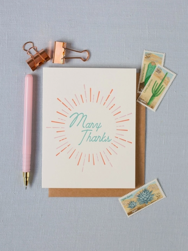 Many Thanks - Letterpress Greeting card