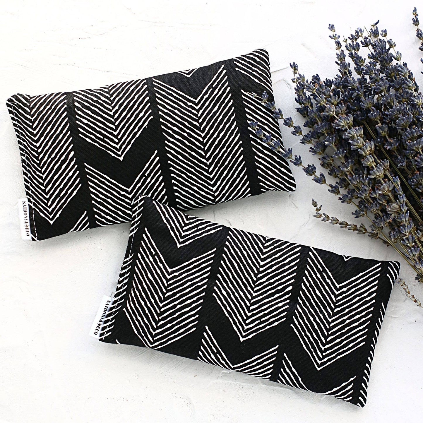 Lavender Eye Pillow - Monochrome Chevron