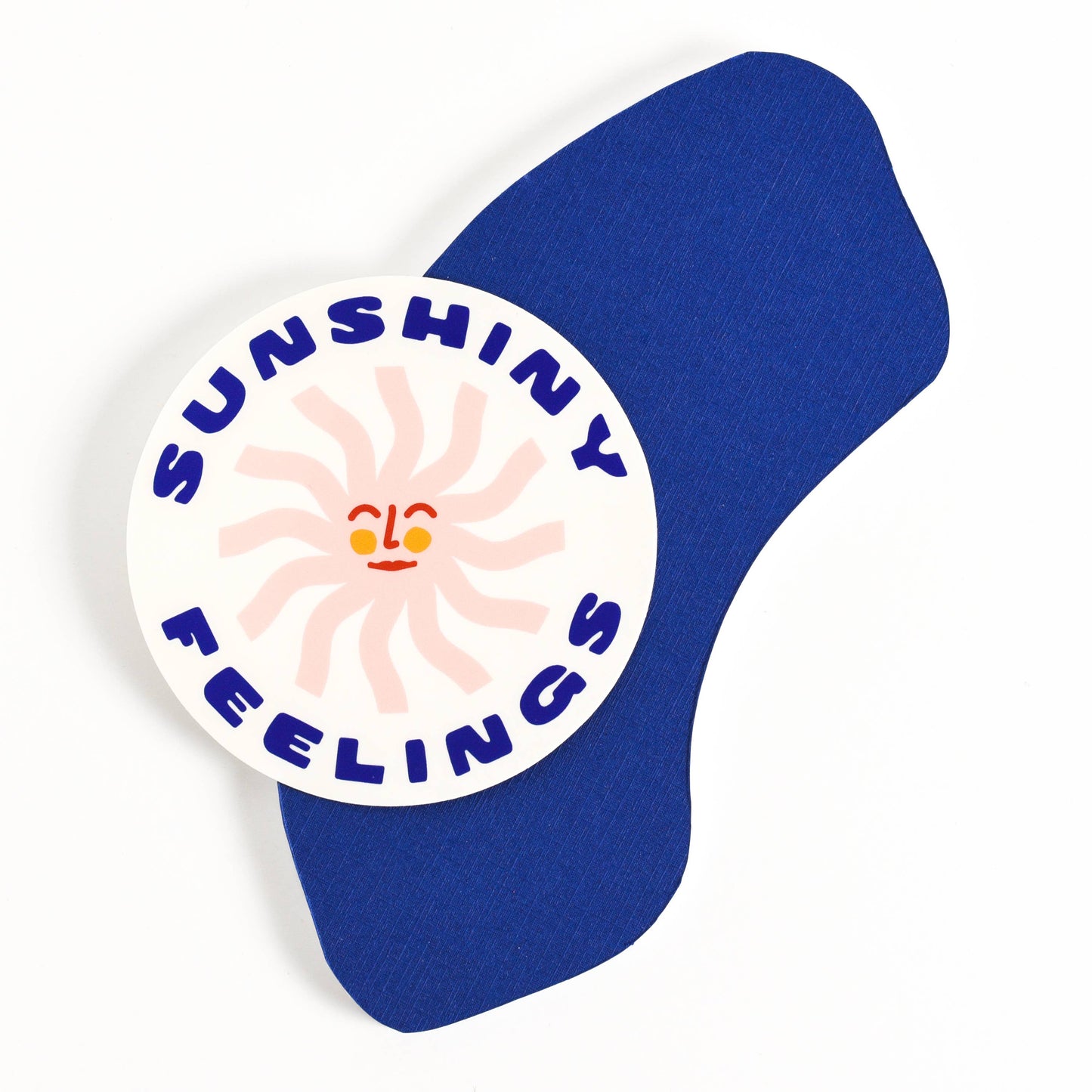 Sunshiny Feelings Circle Vinyl Sticker - pink