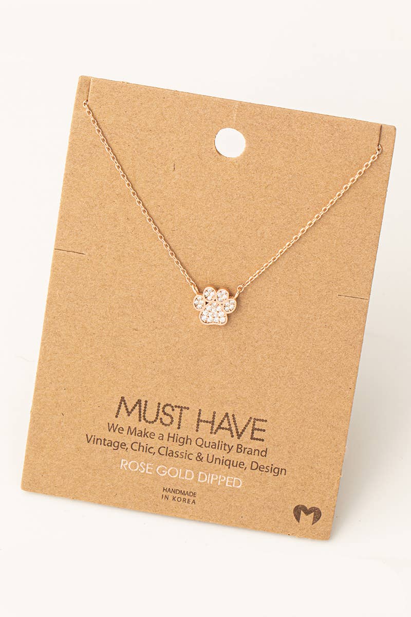 Dog Paw Print Charm Necklace