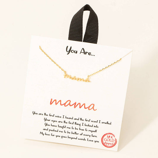 Gold Dipped Mama Pendant Necklace