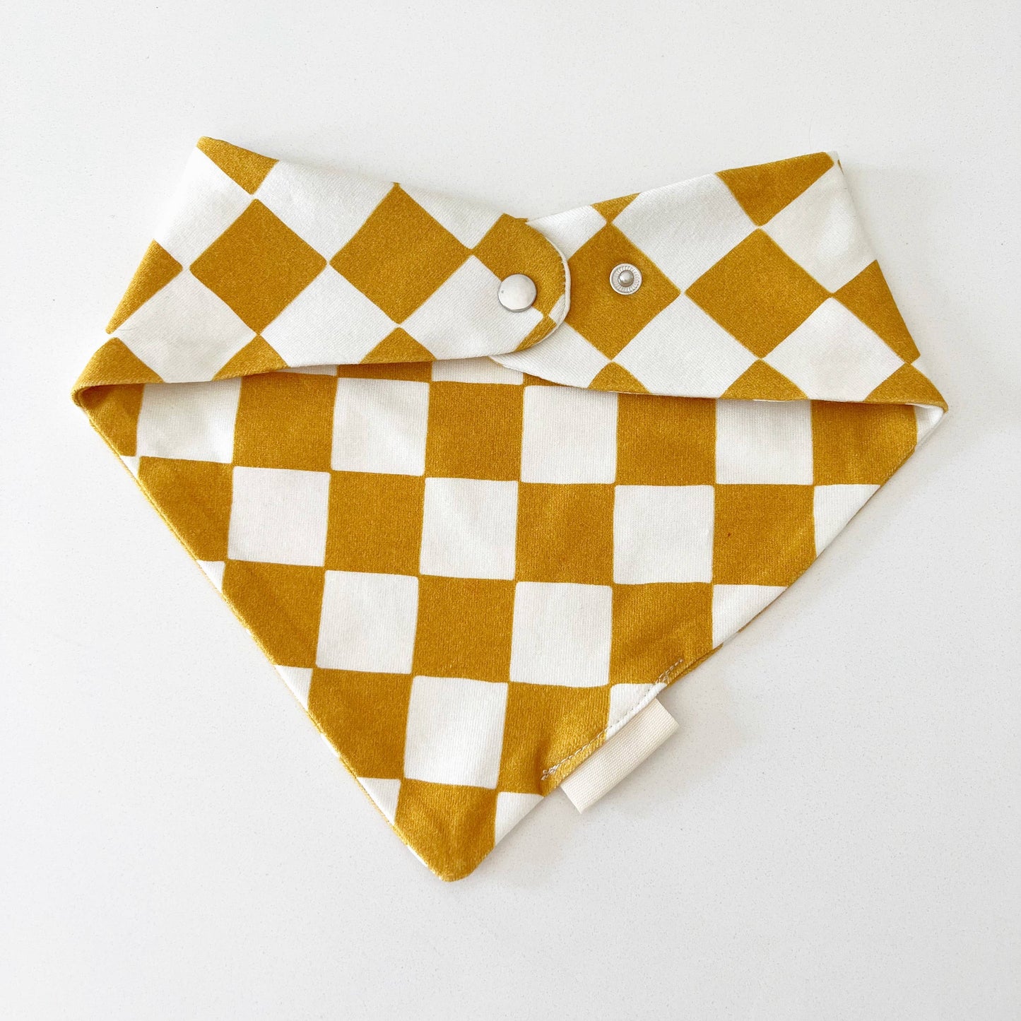 Golden Spice Checkered Organic Bandana Bib