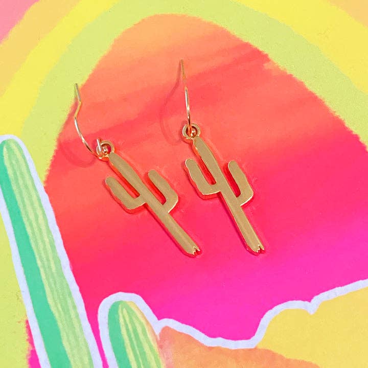 "Golden Saguaro"  Earrings