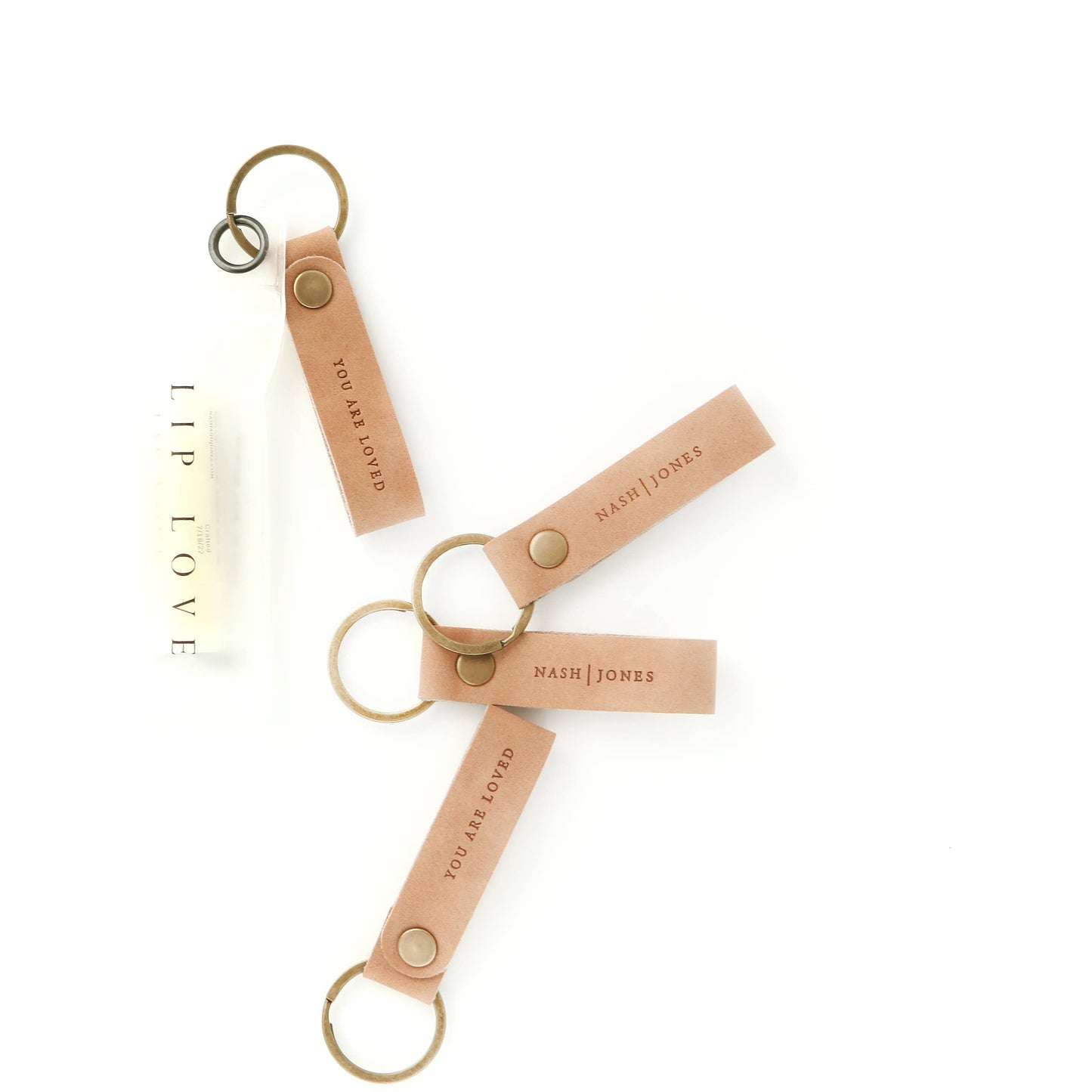 Lip Love Chapstick w/ You are Loved Leather Keychain