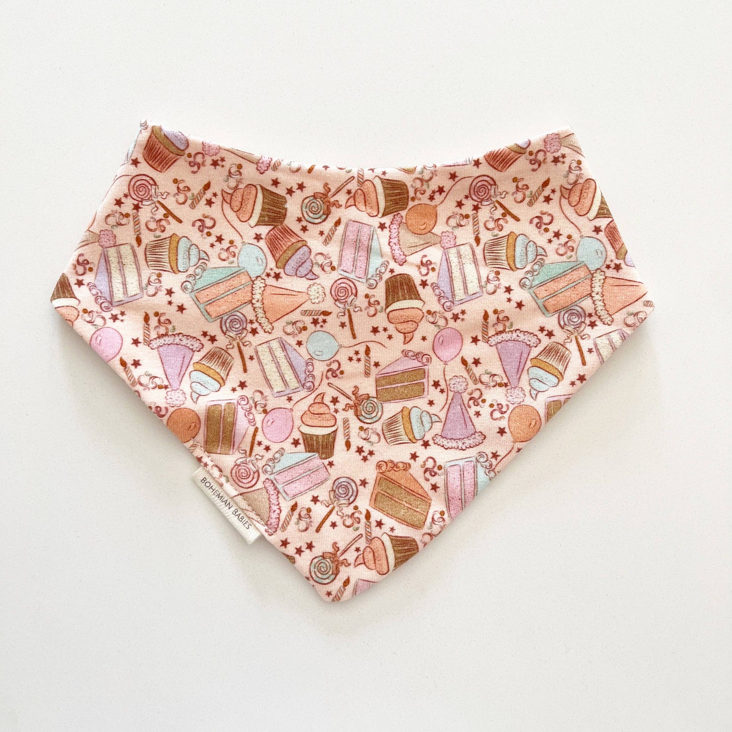 Organic Bandana Bib | Birthday Surprise (Pink) | Handmade