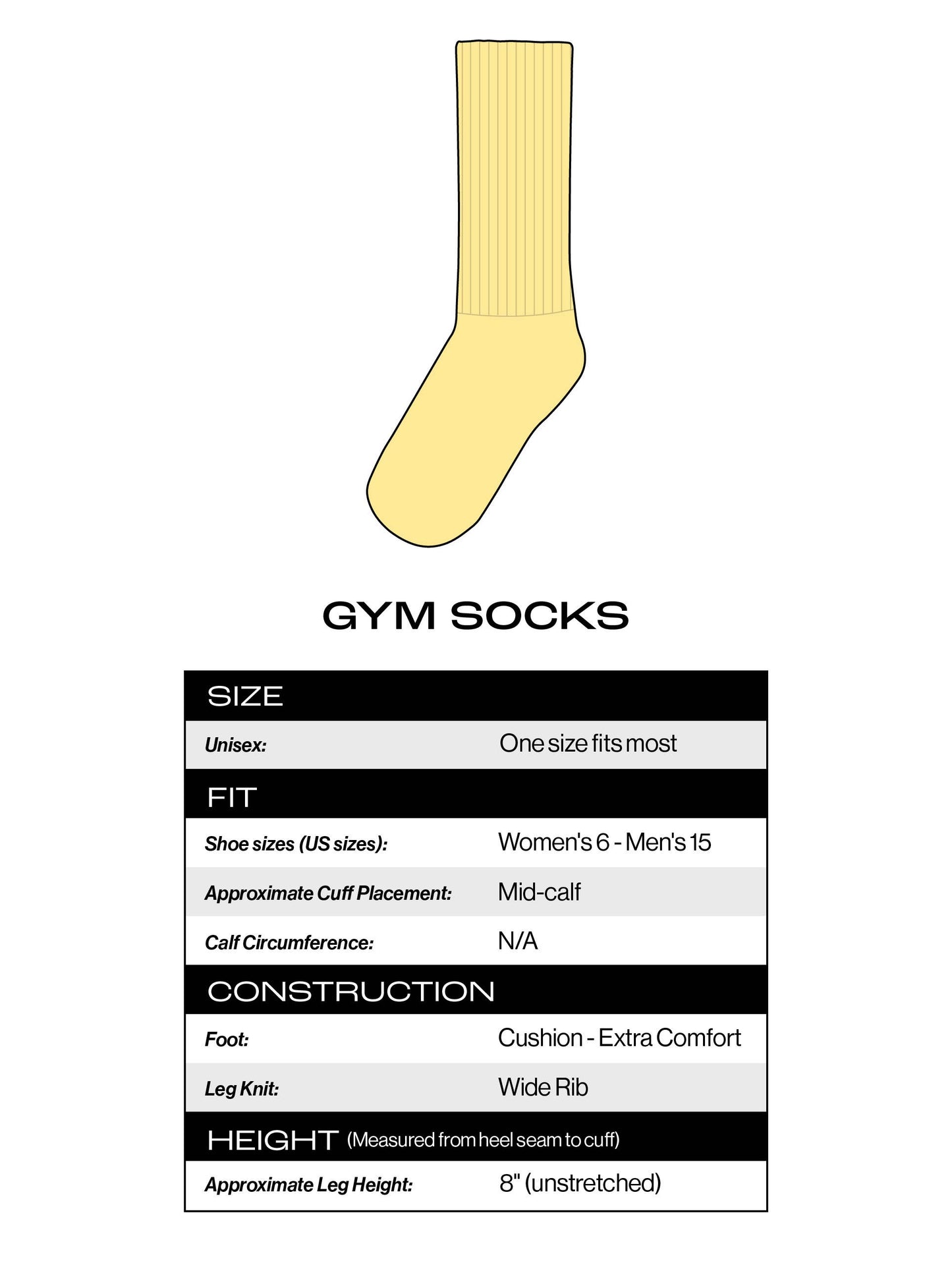 Vote - Natural Gym Crew Socks