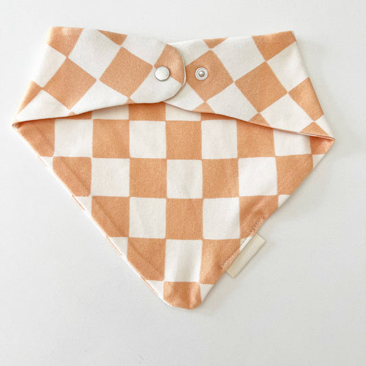 Rose PinkCheckered Organic Bandana Bib