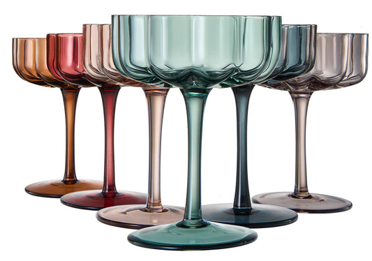 Vintage Wavy Glass Coupes