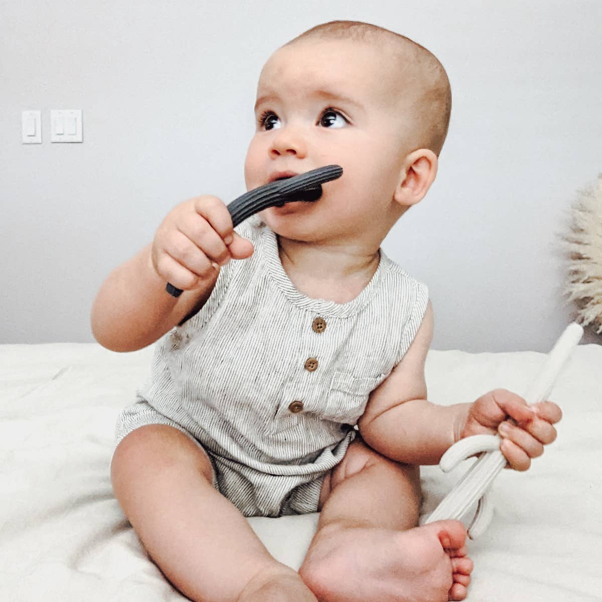 Cactus Silicone Teether/Straw